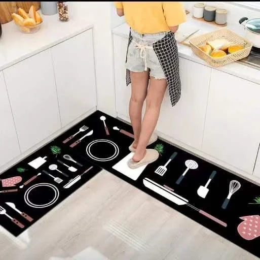 Antislip Mats Pack Of 2pcs (random Design)size 40*120 & 40*60cm